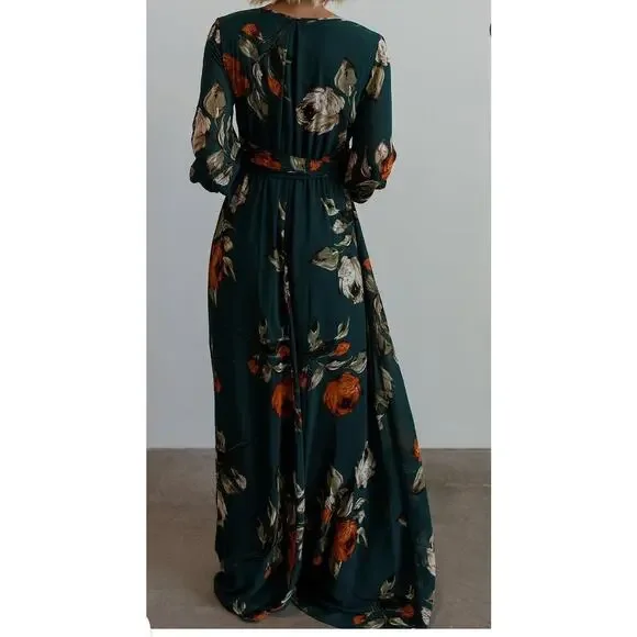 Baltic Born Lydia Deep Topaz Floral Maxi Dress NWT - Picture 2 of 6